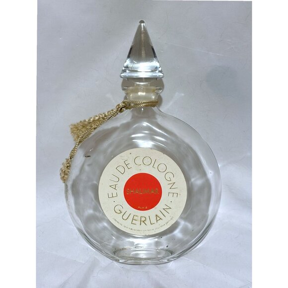 VTG Shalimar Guerlain 17 oz 500ml Montre Watch Bottle Ground Glass France EMPTY - Picture 2 of 11